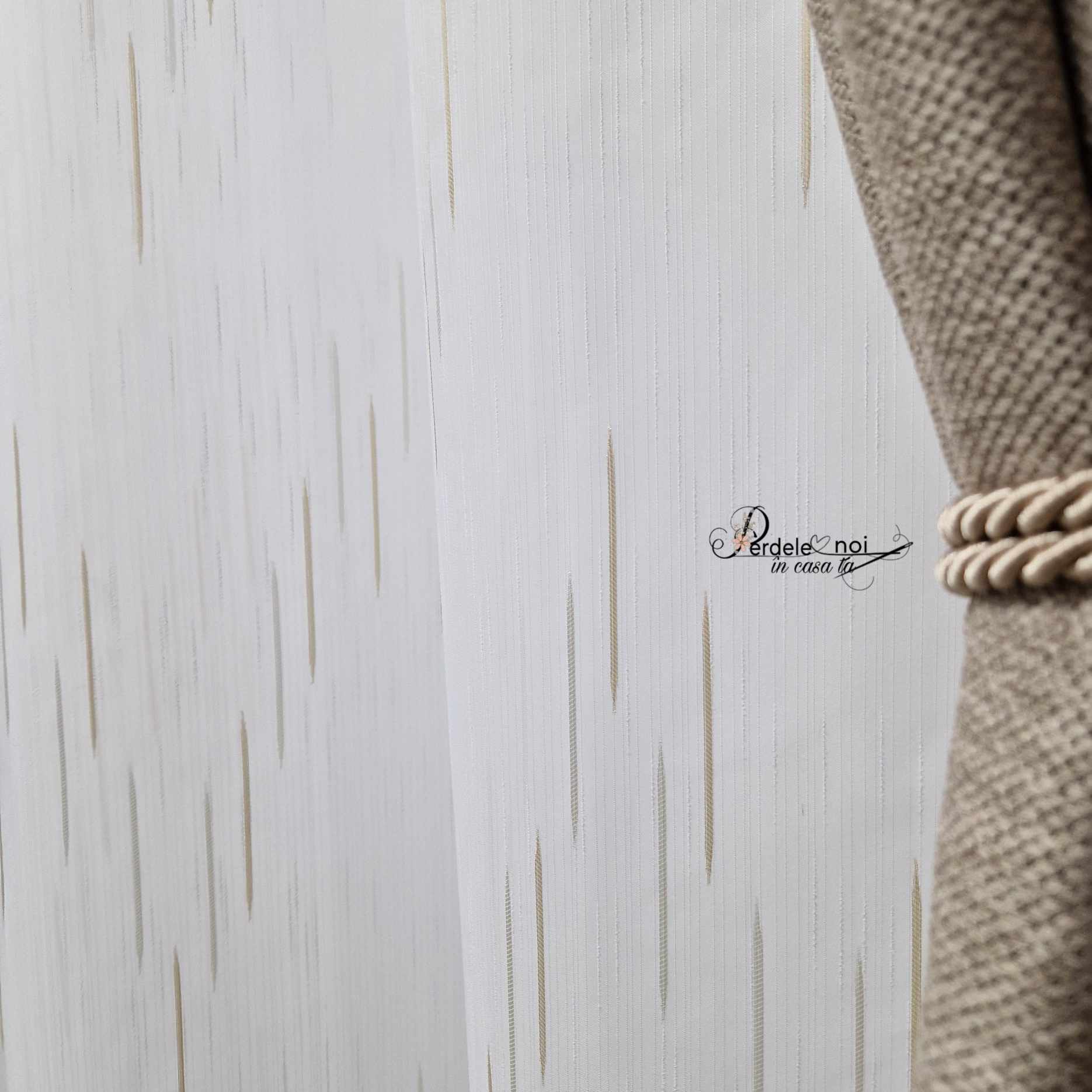 Set Melmet - perdea sable cu dungi bej și draperie rustic bej Set Melmet - perdea sable cu dungi bej și draperie rustic bej