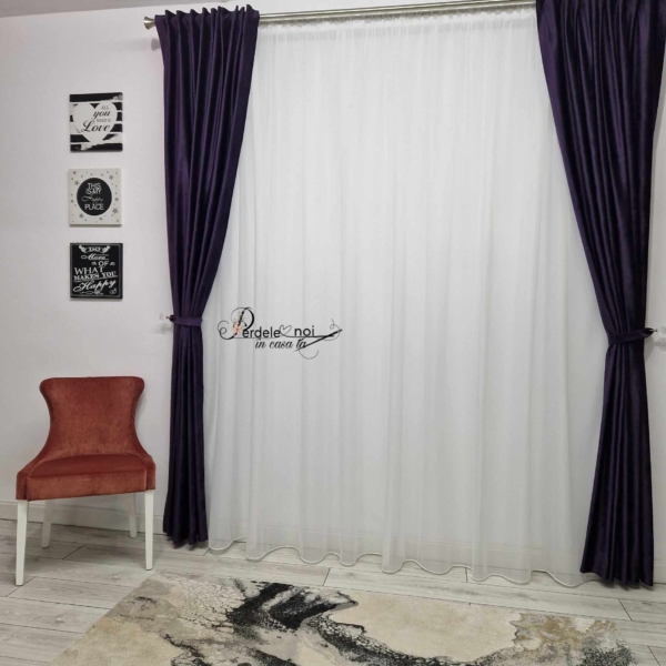 Sale Perdea voal alb, 4m x 1.60h, rejansa fagure 6cm Sale Perdea voal alb, 4m x 1.60h, rejansa fagure 6cm