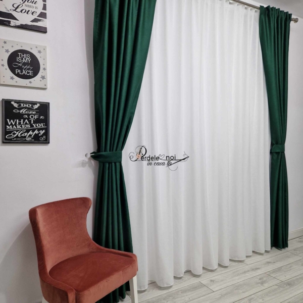 Draperie rustic verde inchis