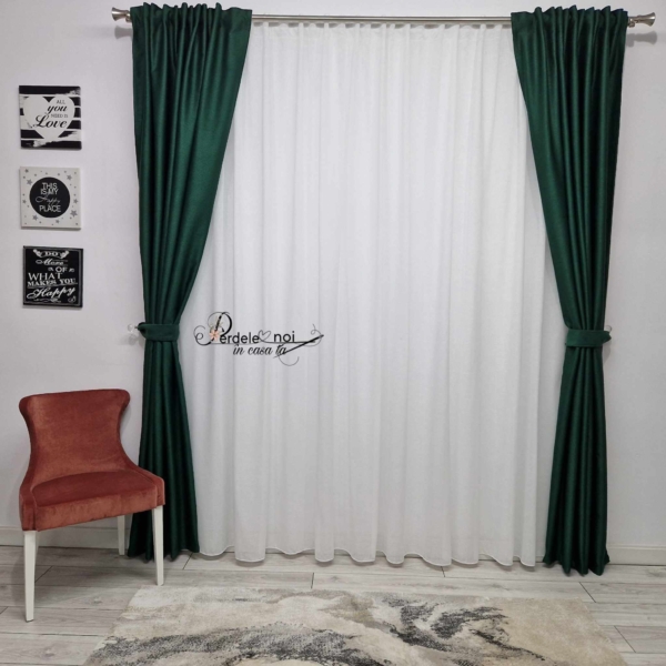 Draperie rustic verde inchis