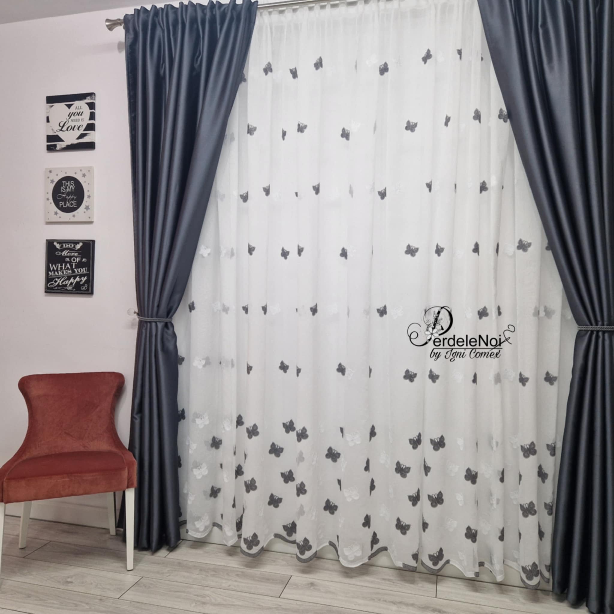 Draperie blackout 100% gri antracit Draperie blackout 100% gri antracit