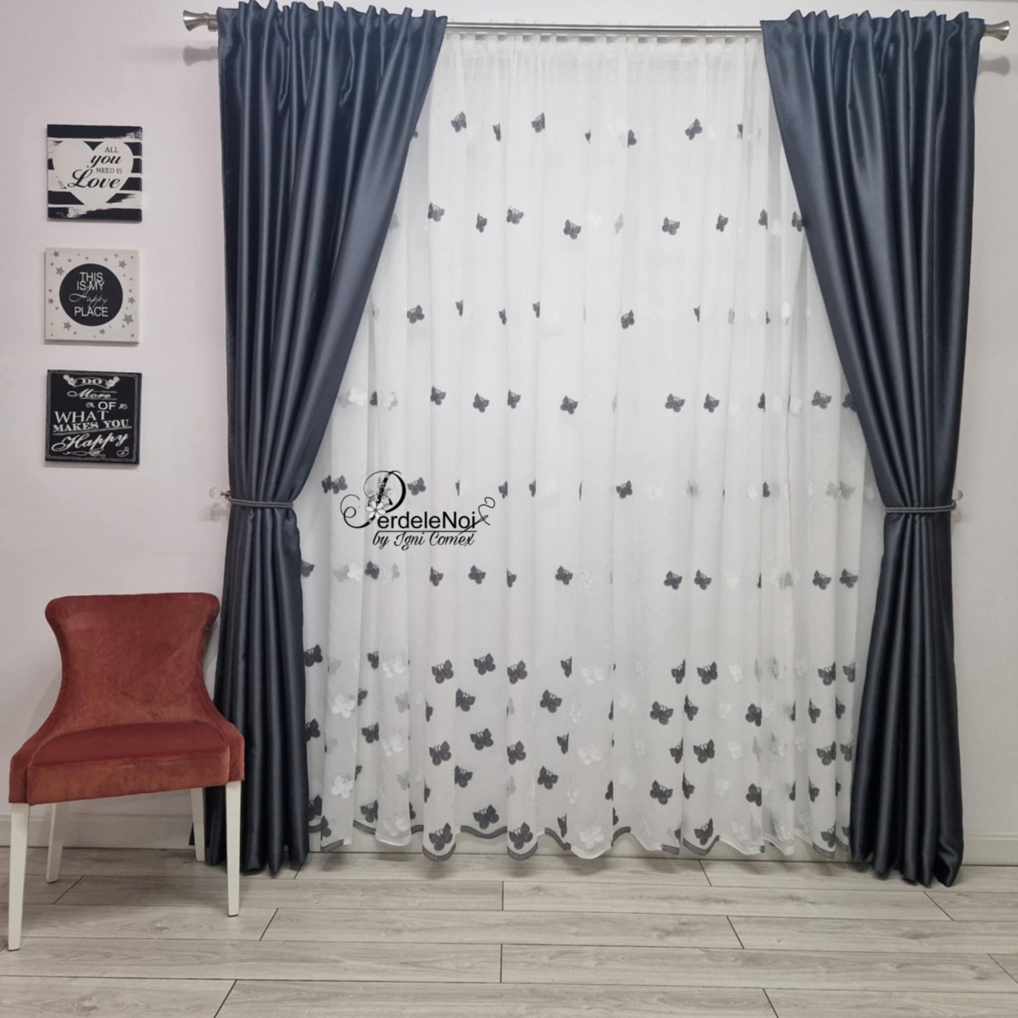 Draperie blackout 100% gri antracit Draperie blackout 100% gri antracit