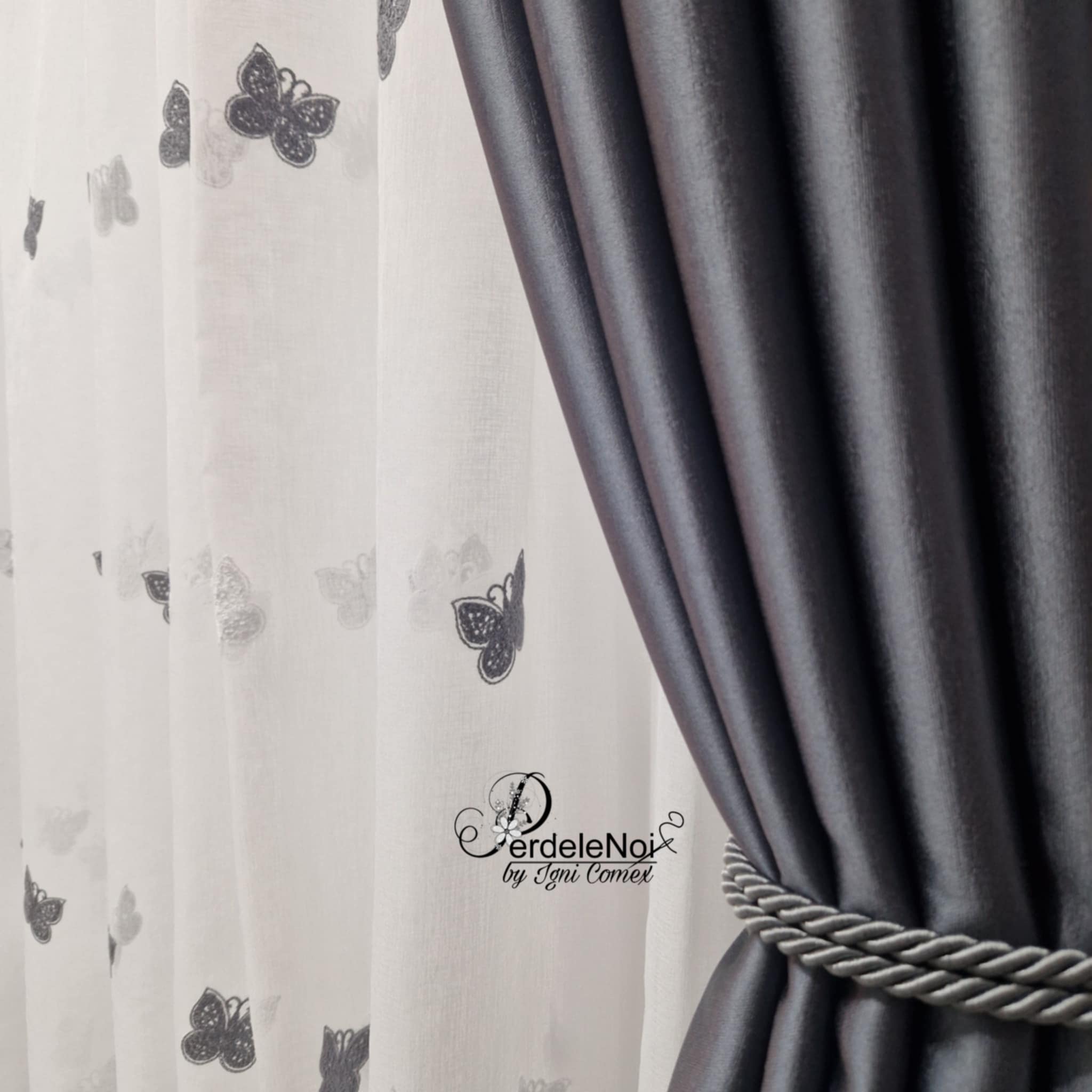 Draperie blackout 100% gri antracit Draperie blackout 100% gri antracit