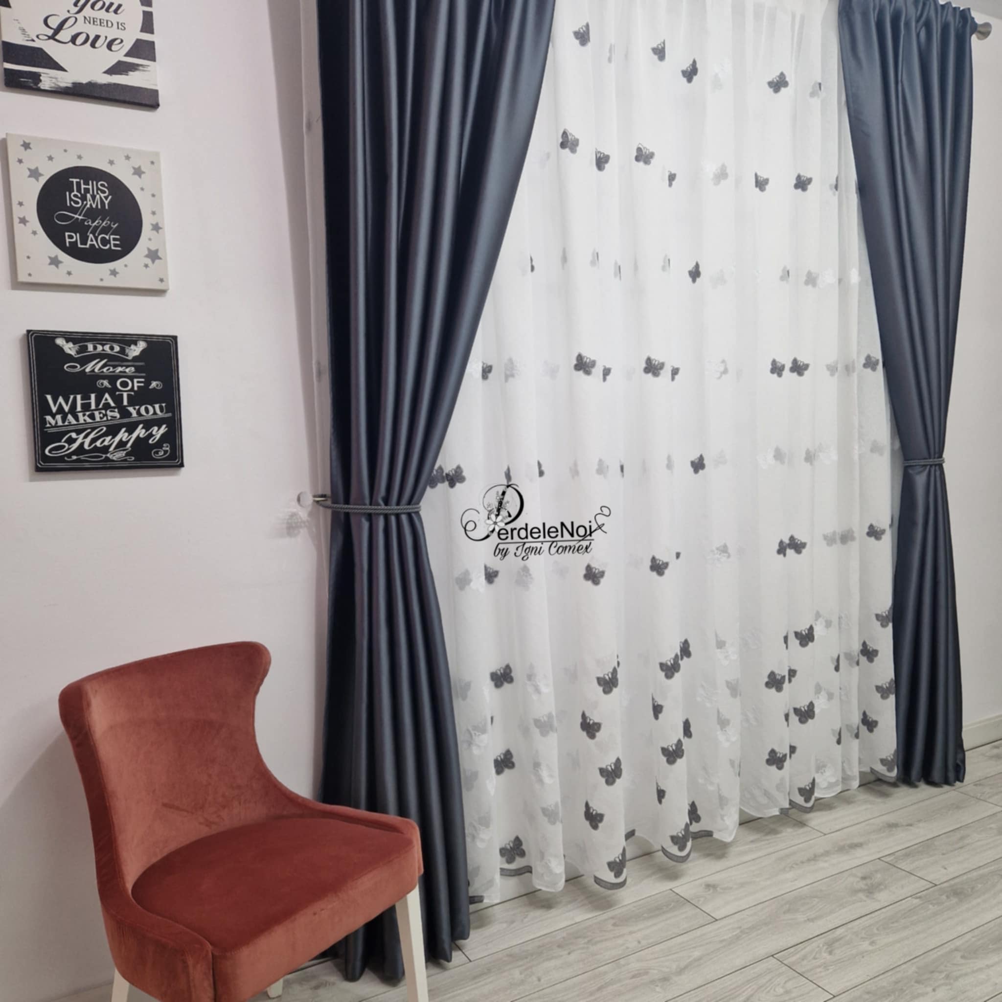 Draperie blackout 100% gri antracit Draperie blackout 100% gri antracit