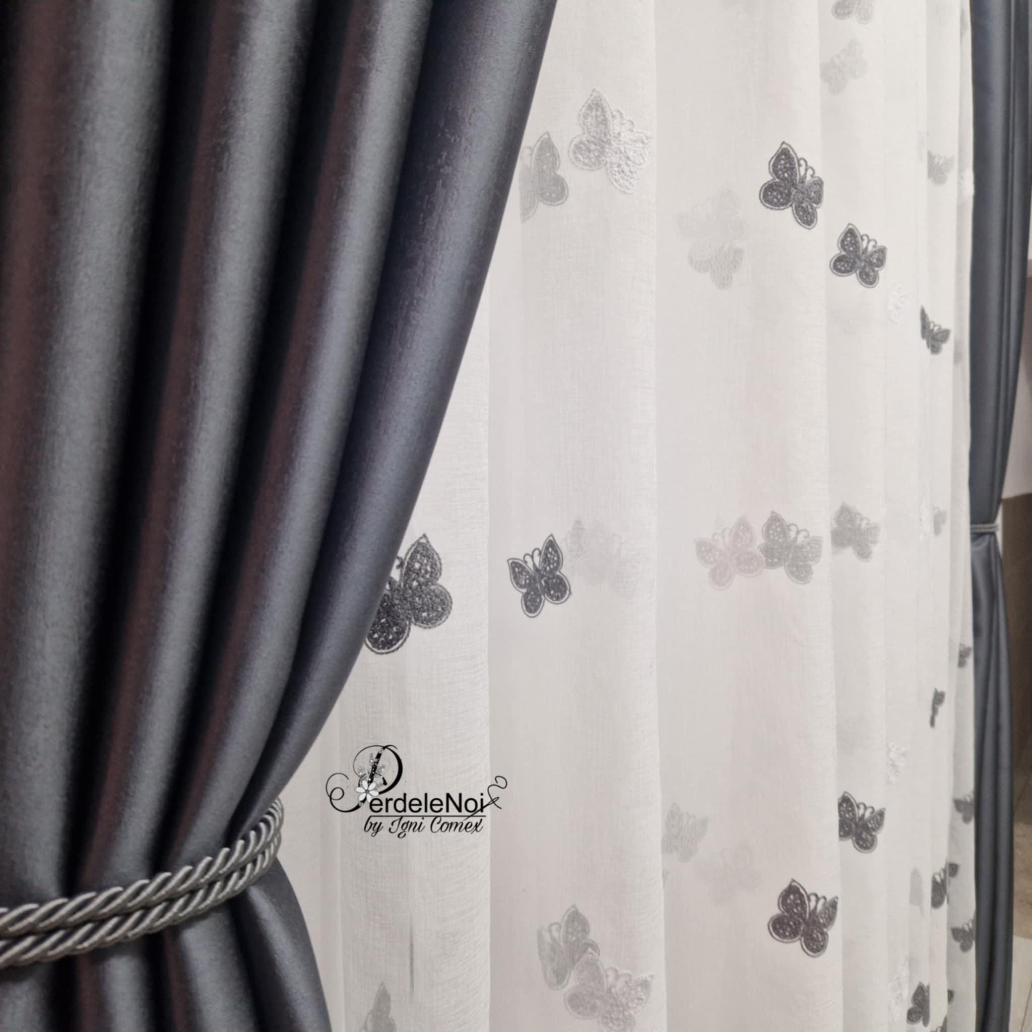 Draperie blackout 100% gri antracit Draperie blackout 100% gri antracit