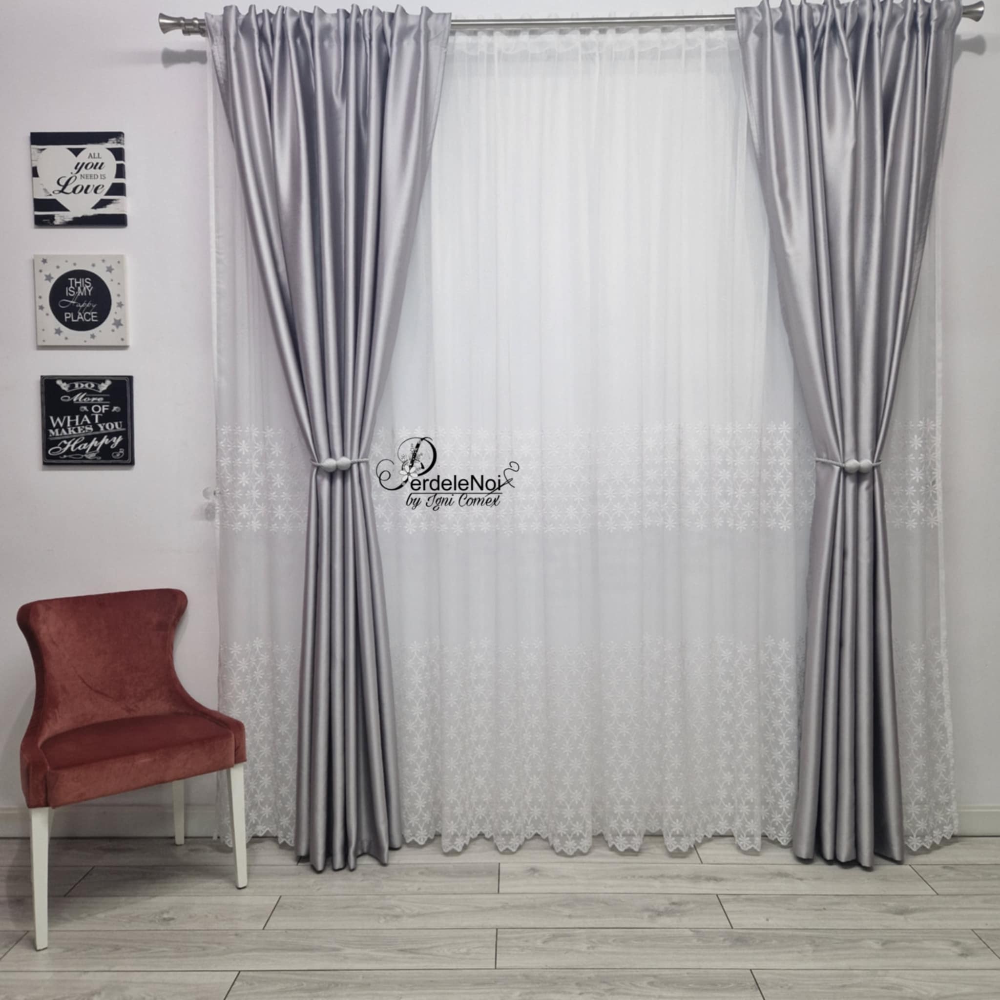 Draperie blackout 100% gri deschis Draperie blackout 100% gri deschis