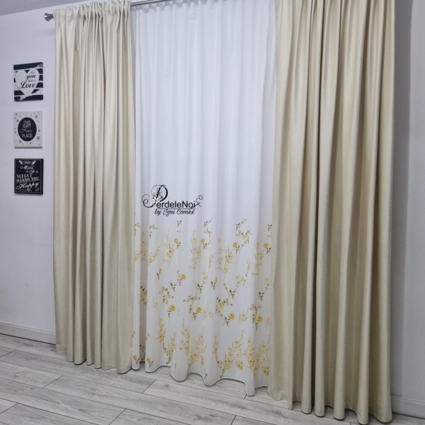 Draperie catifea ivoire blackout 100%