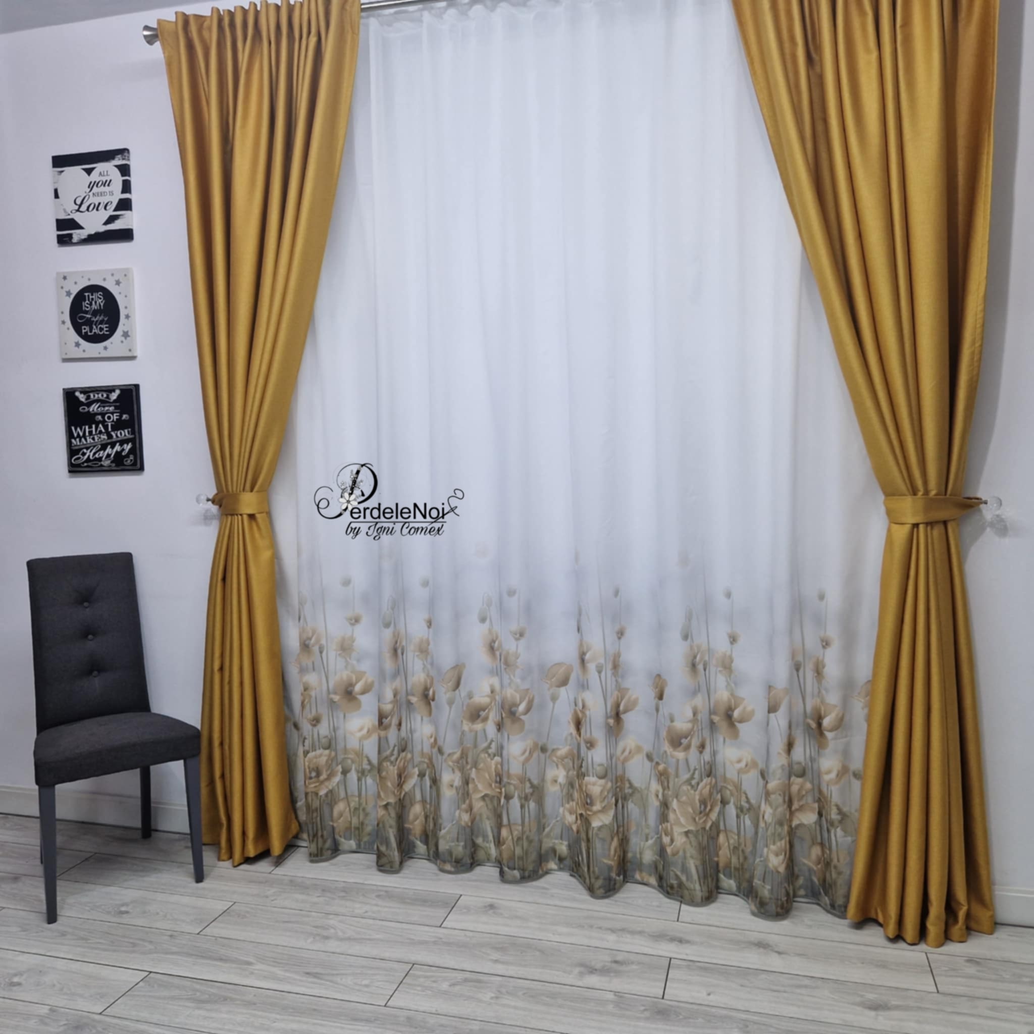 Draperie rustic muștar Draperie rustic muștar