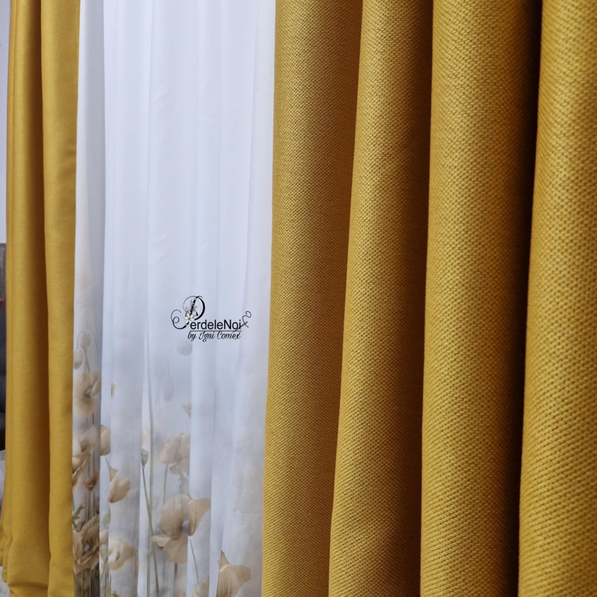 Draperie rustic muștar Draperie rustic muștar