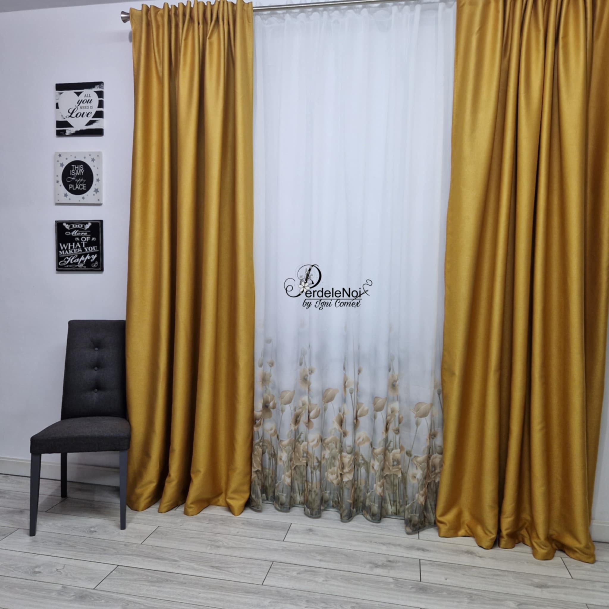 Draperie rustic muștar Draperie rustic muștar