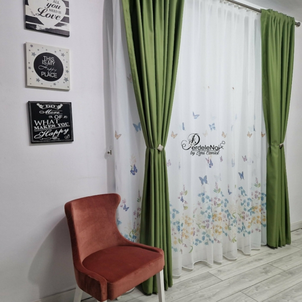 Draperie blackout uni olive