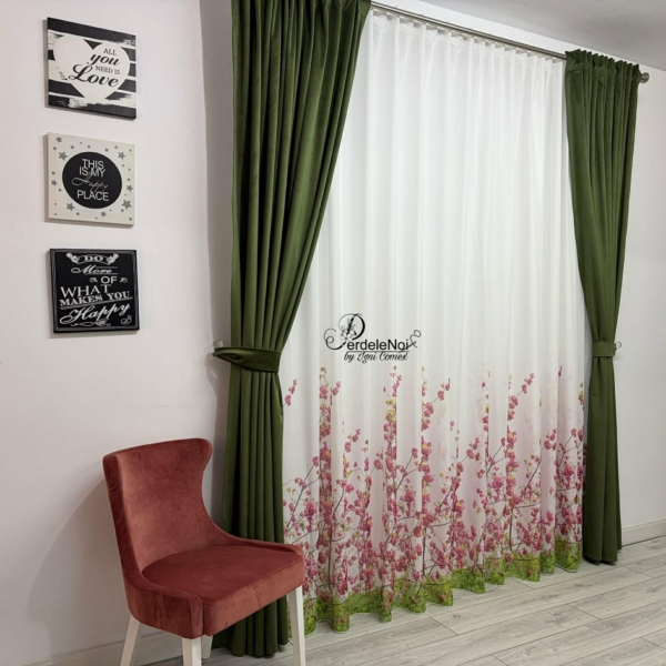 Draperie catifea Olive