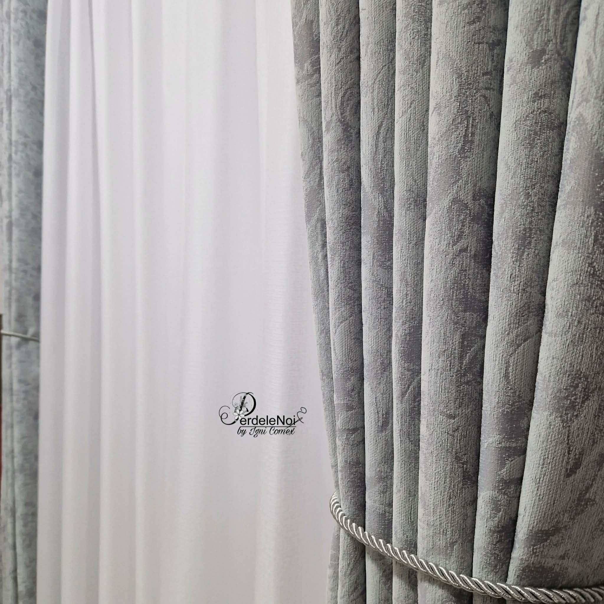 Draperie din stofă cu model gri Draperie din stofă cu model gri