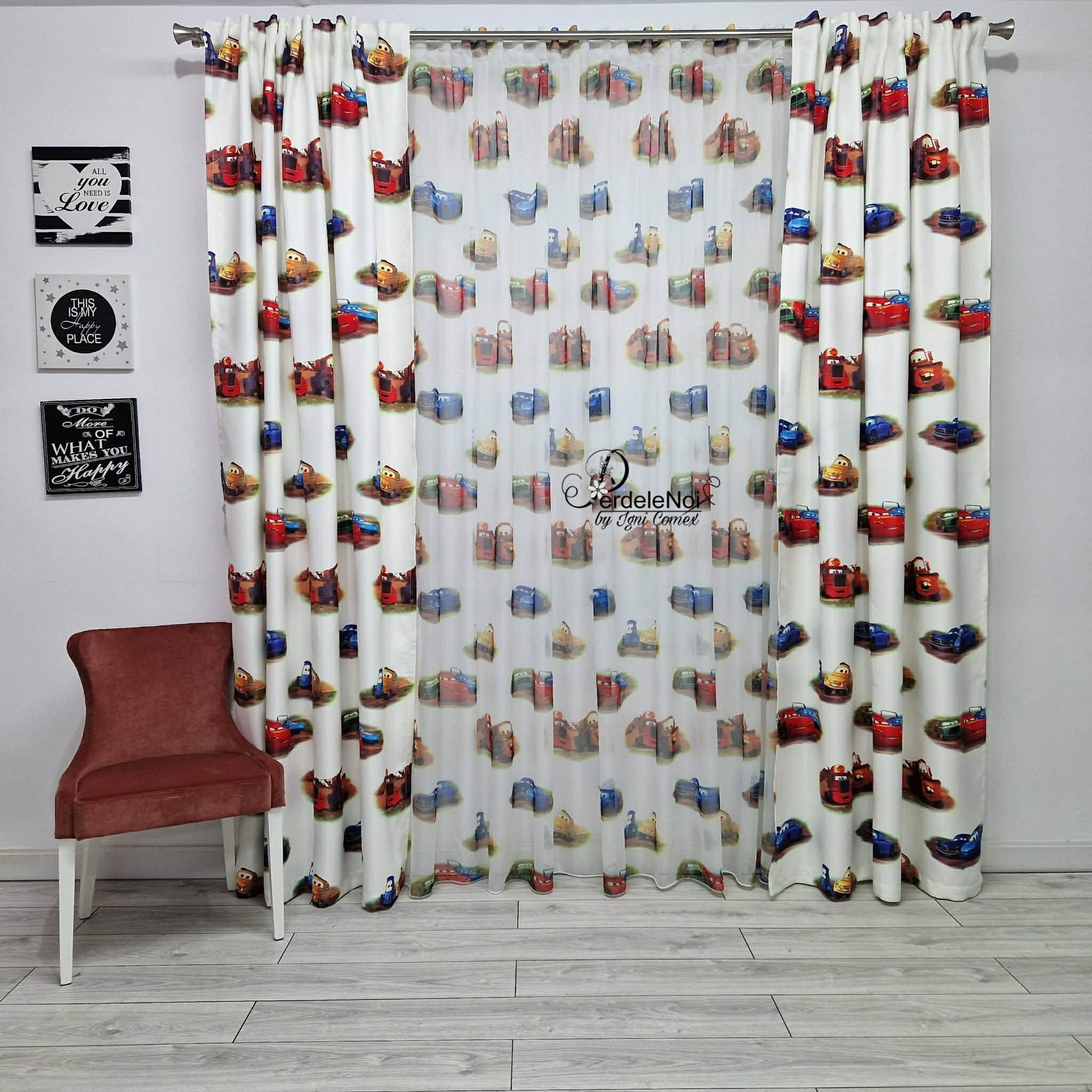 Set draperie + perdea Cars Set draperie + perdea Cars