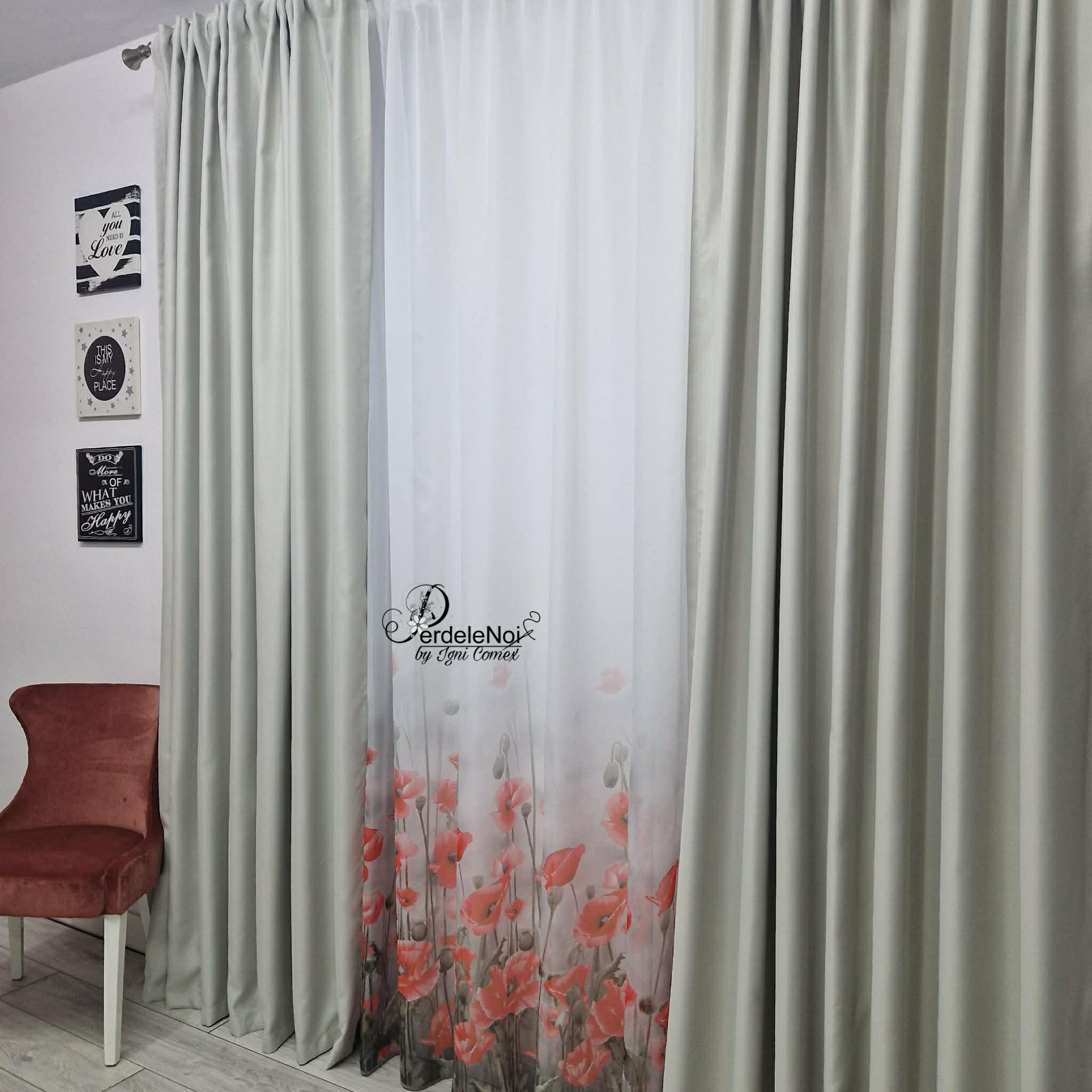 Draperie blackout uni gri deschis Draperie blackout uni gri deschis