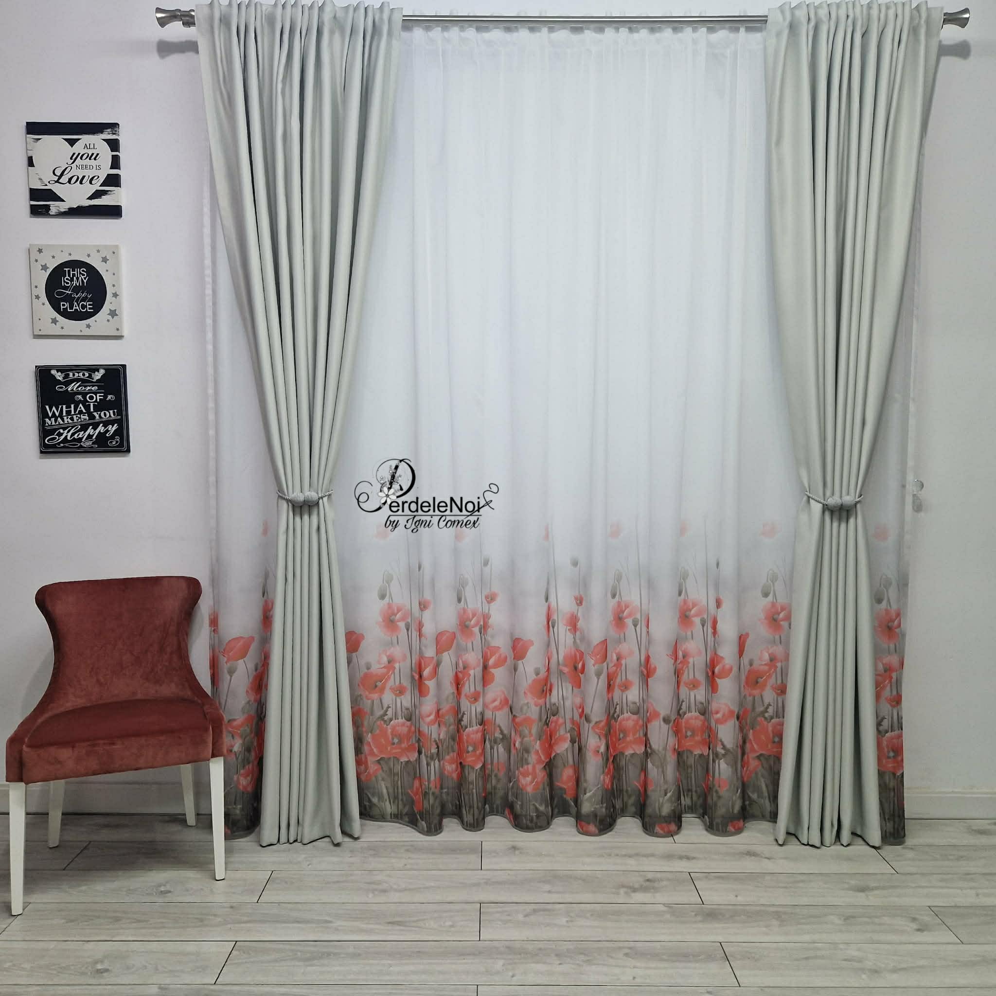 Draperie blackout uni gri deschis Draperie blackout uni gri deschis