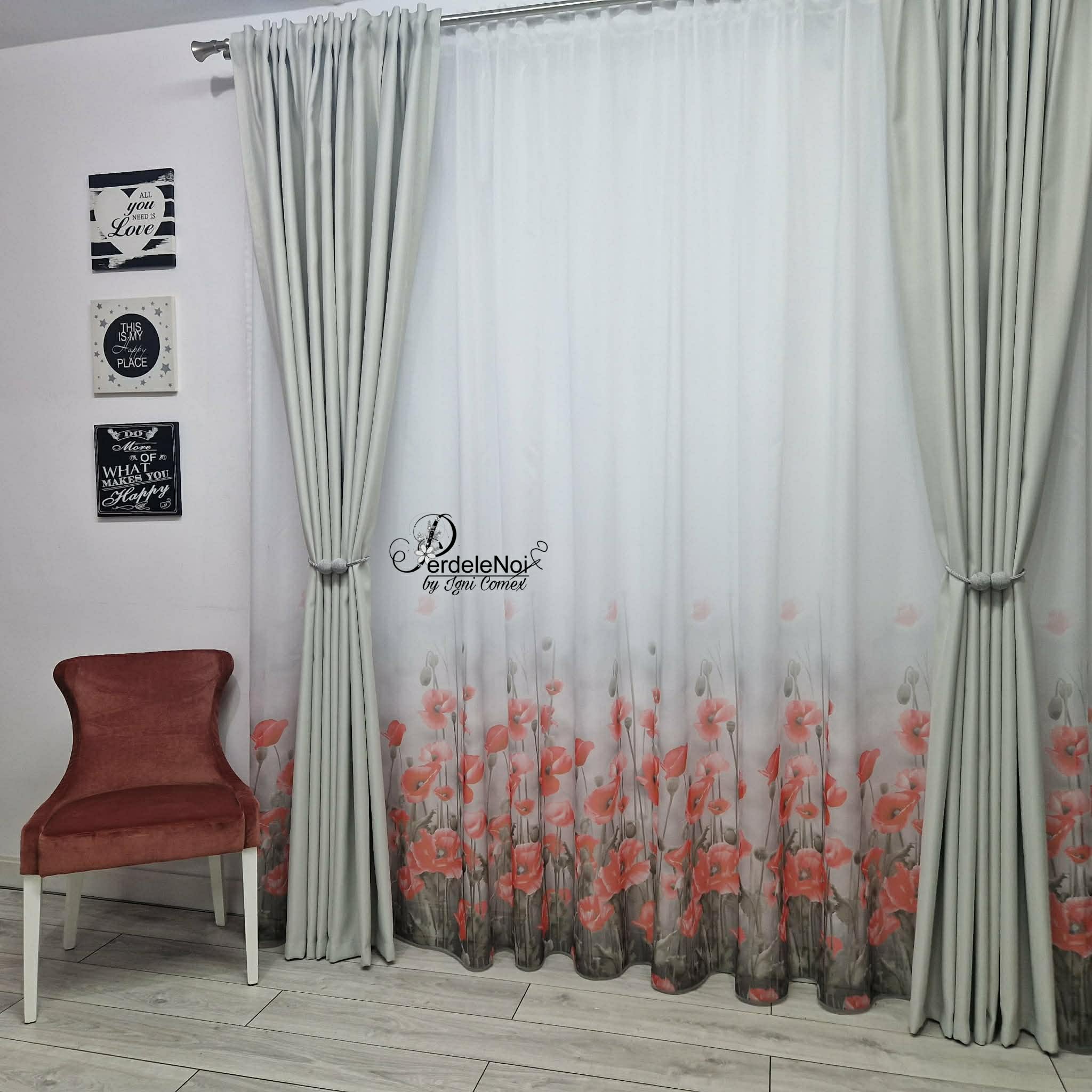 Draperie blackout uni gri deschis Draperie blackout uni gri deschis