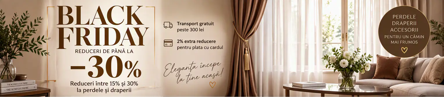 Perdea in cristal cu dungi late albe