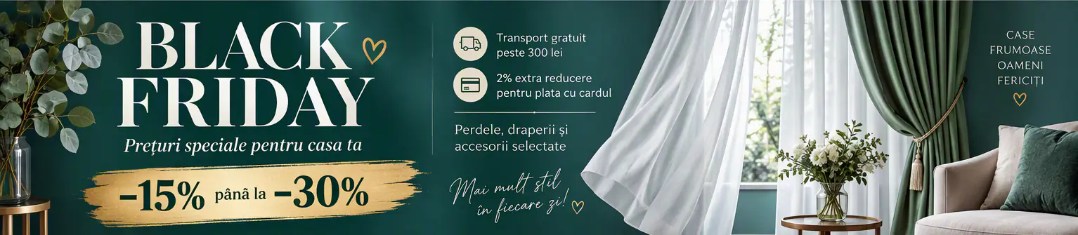 Perdea in cristal cu dungi late albe